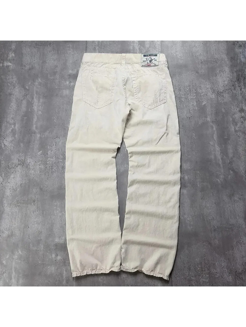 Y2K Beige True Religion Grunge Straight Skater Denim Jeans